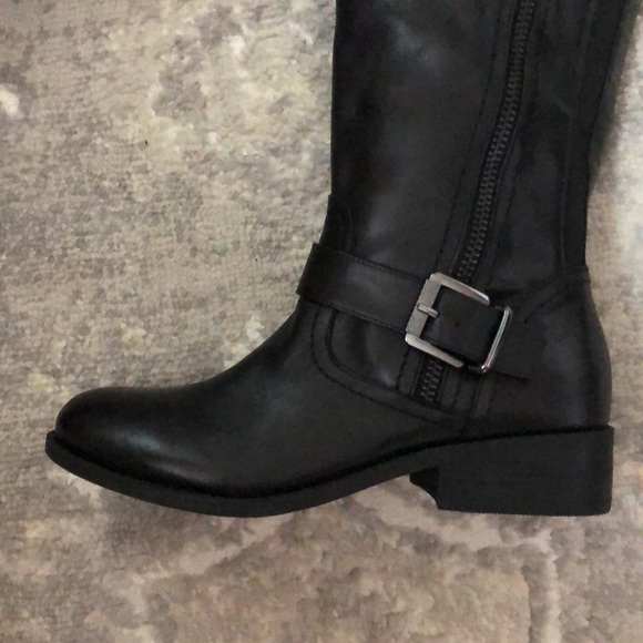 New Marc Fisher Glimmer WIDE CALF Black Riding Knee High Boots Genuine Leather - Picture 7 of 15